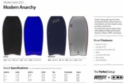 HARDY SHAPES BODYBOARDS Modern Anarchy Polypro Core - 2021 Model -surf shop 638264 1