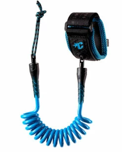 CREATURES OF LEISURE Reliance Coiled Wrist Leash - Cyan / Black