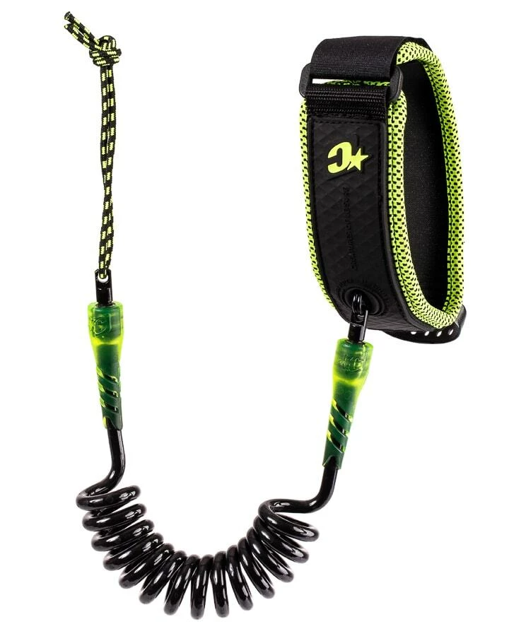 CREATURES OF LEISURE Reliance Bicep Leash - Black Coil/ Lime Cuff 1 CREATURES OF LEISURE Reliance Bicep Leash - Black Coil/ Lime Cuff