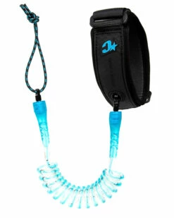 CREATURES OF LEISURE Reliance Bicep Leash - Clear Blue Coil/ Black Cuff
