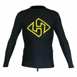 Hubboards Long Sleeve Rashvest - Black (Yellow Print)