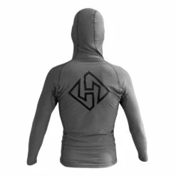 Hubboards Long Sleeve Hooded Rashvest - Grey (Black Print) -surf shop 642776 2