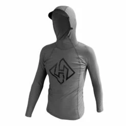 Hubboards Long Sleeve Hooded Rashvest - Grey (Black Print)
