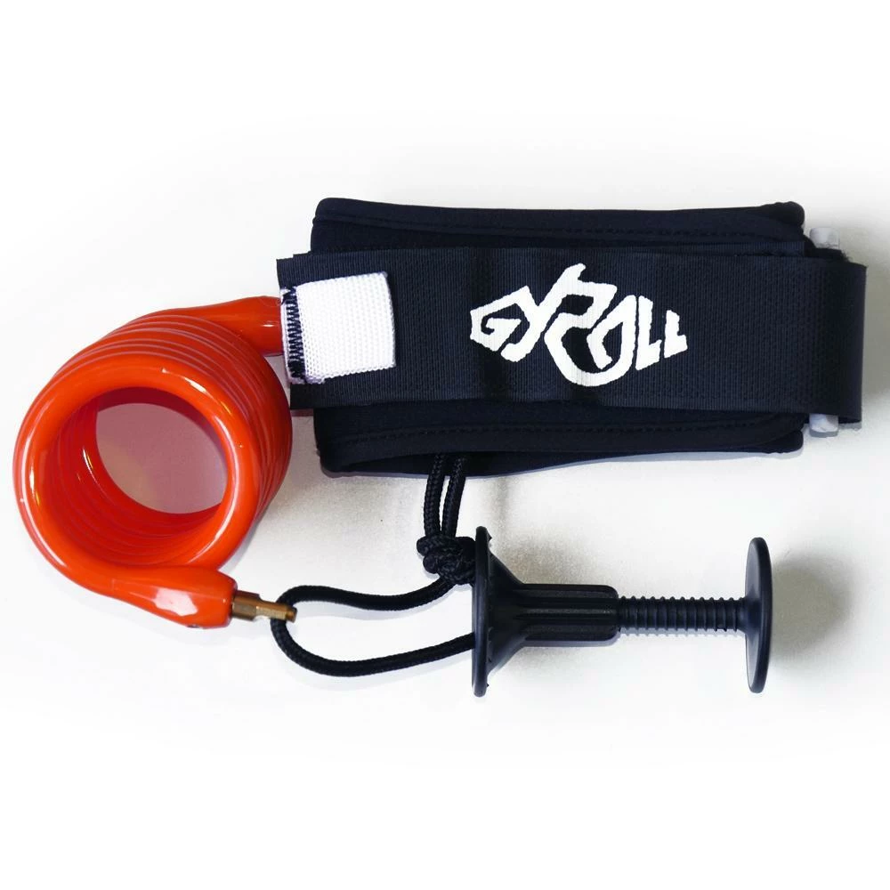 GYROLL Variable Leash Black Cuff - Orange Coil 1 GYROLL Variable Leash Black Cuff - Orange Coil