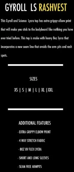 GYROLL Long Sleeve Rashvest - Blue (White Print) -surf shop 8948085 2