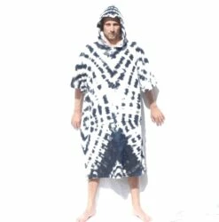 THE AMIGO Poncho Changing Towel - Tye Dye Black / White