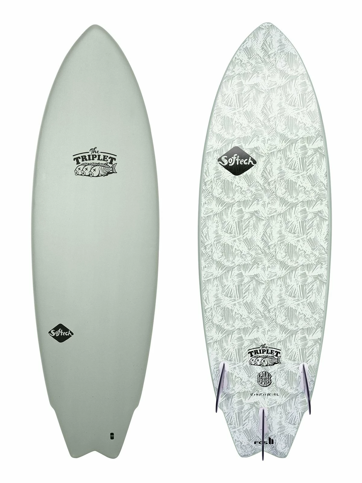 SOFTECH SOFT SURFBOARD Triplet Epoxy Thruster - 5'8 2 SOFTECH SOFT SURFBOARD Triplet Epoxy Thruster - 5'8 - Image 2